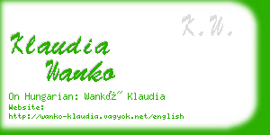 klaudia wanko business card